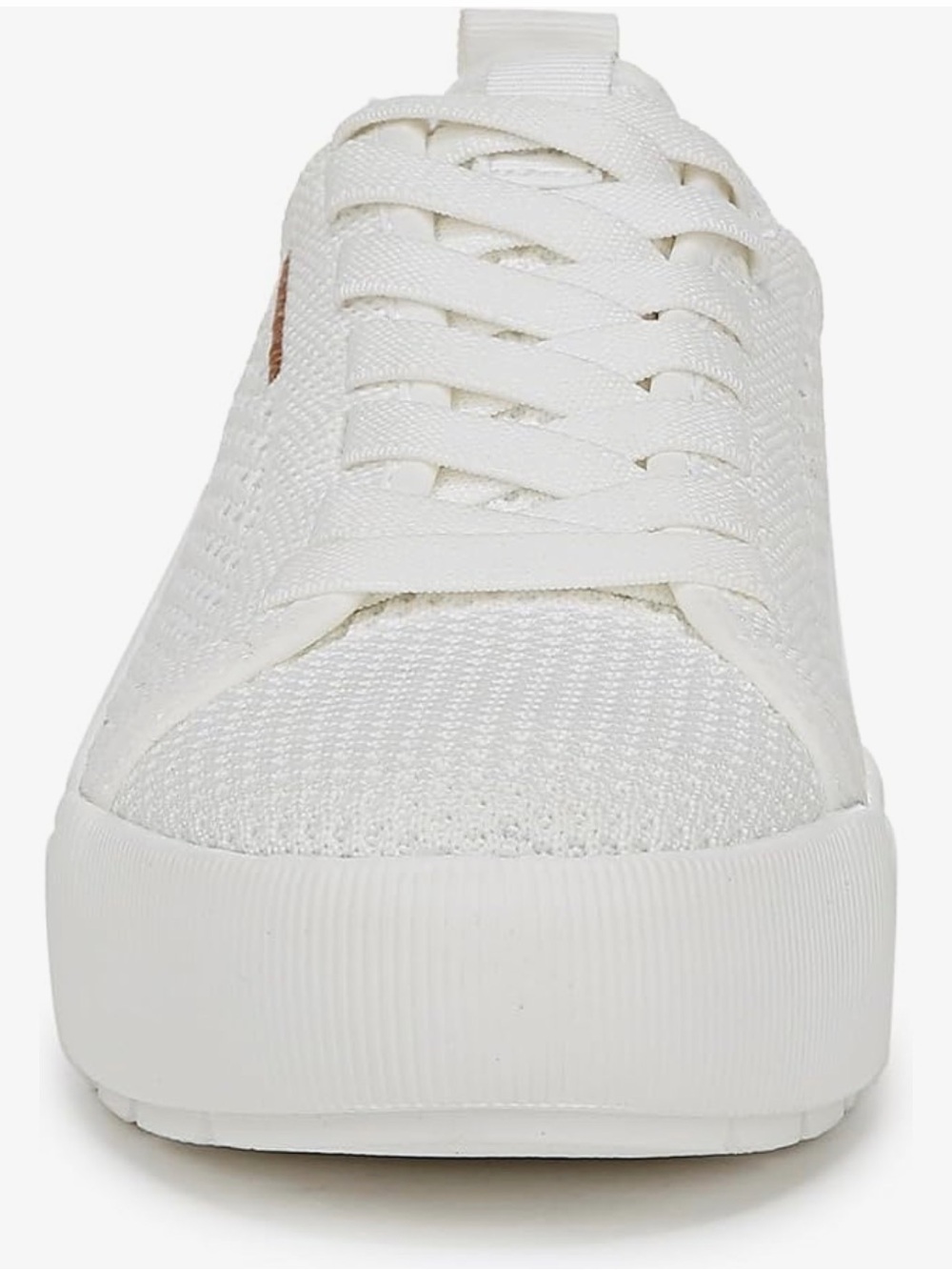Dr. Scholl's White Knit Platform Sneakers with Brown Accent - Picture 2 of 12